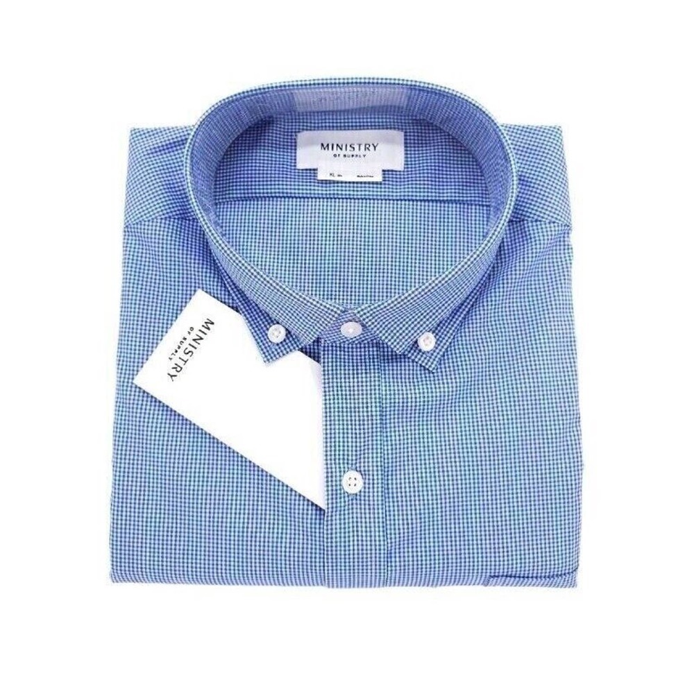MINISTRY OF SUPPLY Gemini Woven Shirt Mens Size XS Slim Standard Blue NWT $125 - Picture 2 of 11